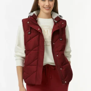 Quilted vest with a hood