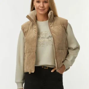 Double-sided corduroy vest with a zipper