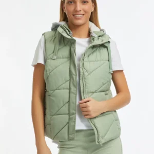 Quilted vest with a hood
