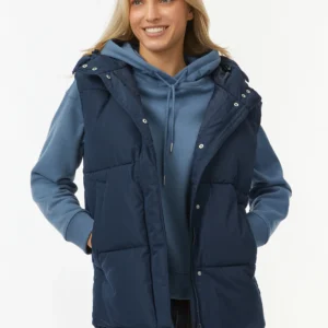 Insulated vest with a hood